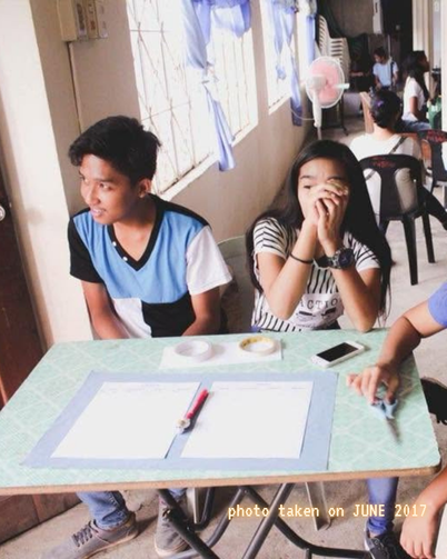 Josiah and Christal in class together, photo taken June 2017